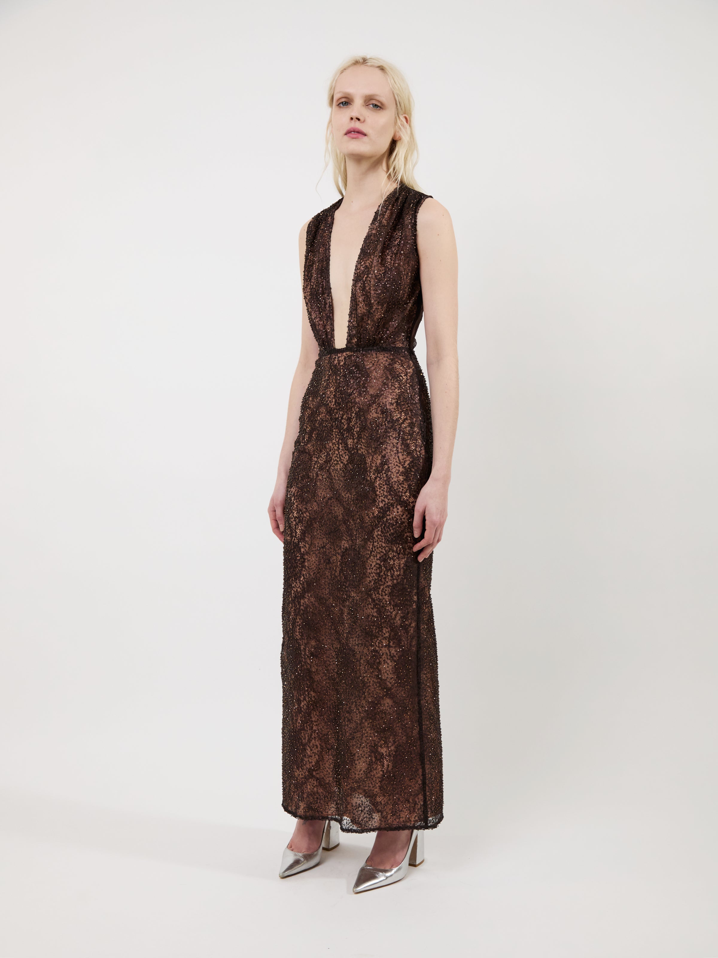 light pink sequin maxi dress Alliana Pink Sequin Strapless Formal Maxi Dress - US 2 main image 1
