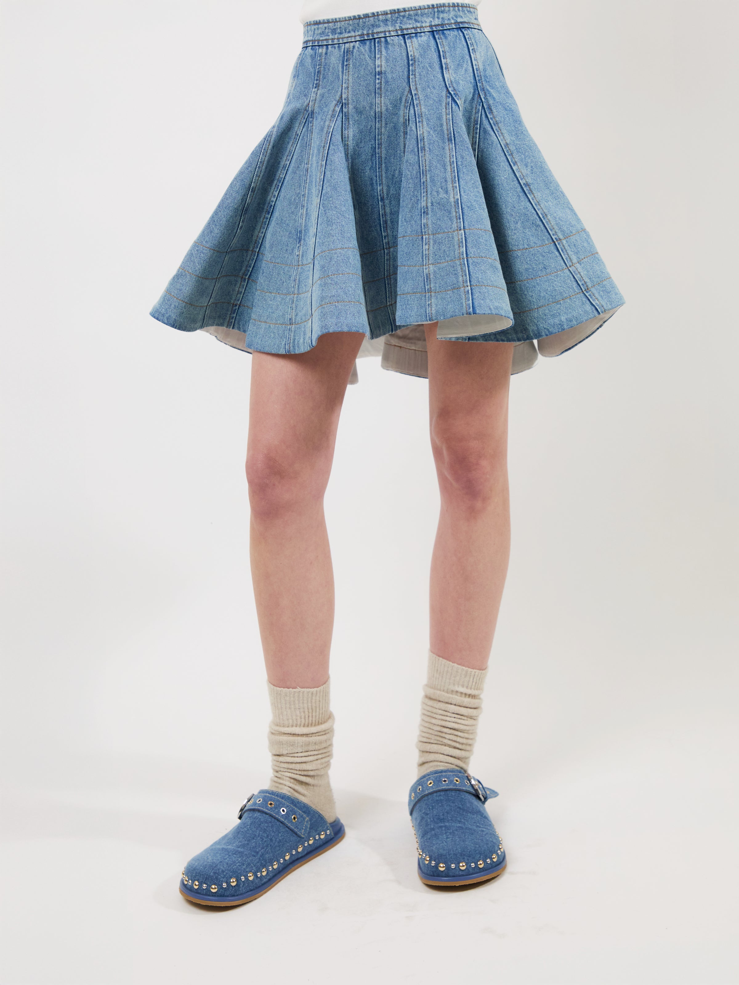 L'Appartement Denim Layered Skirt サイズ34 The Kalle skirt in light blue – Aknvas