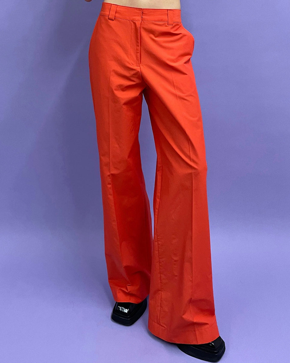 Ambassador Orange Flat Front Trousers - Lowes Menswear