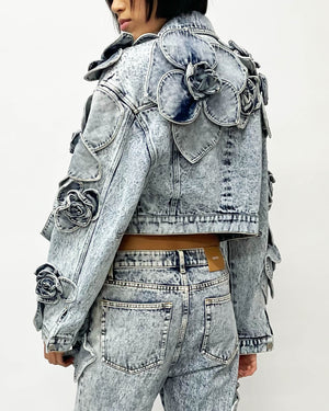 Foral Denim Jacket