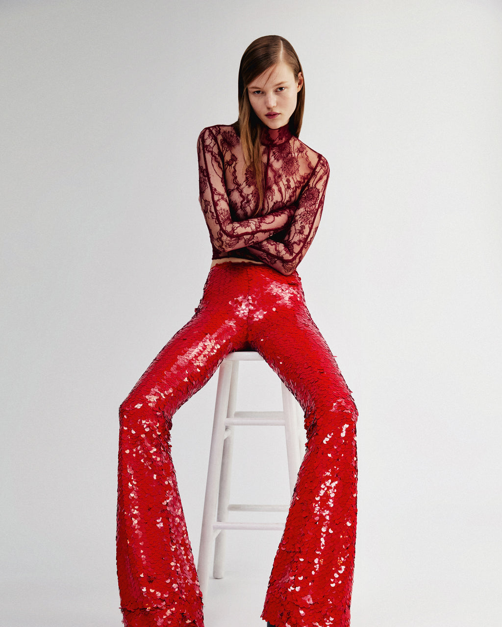 The Lennon pants in red