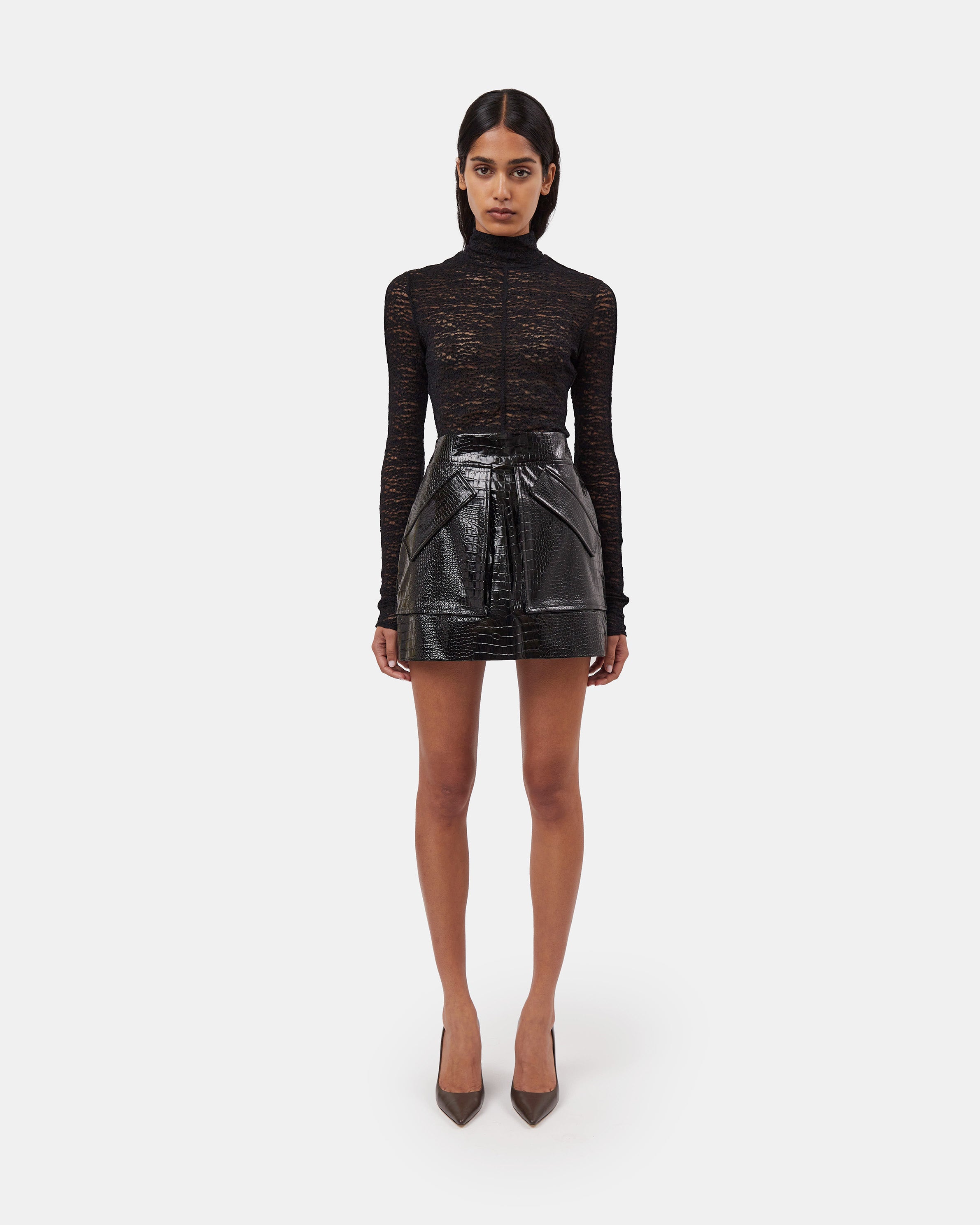 Cherry croco skirt