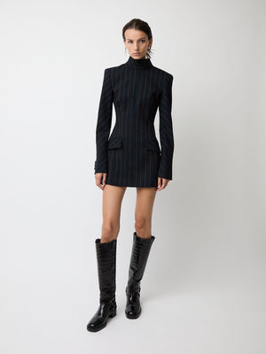 The Toni dress in pinstripe