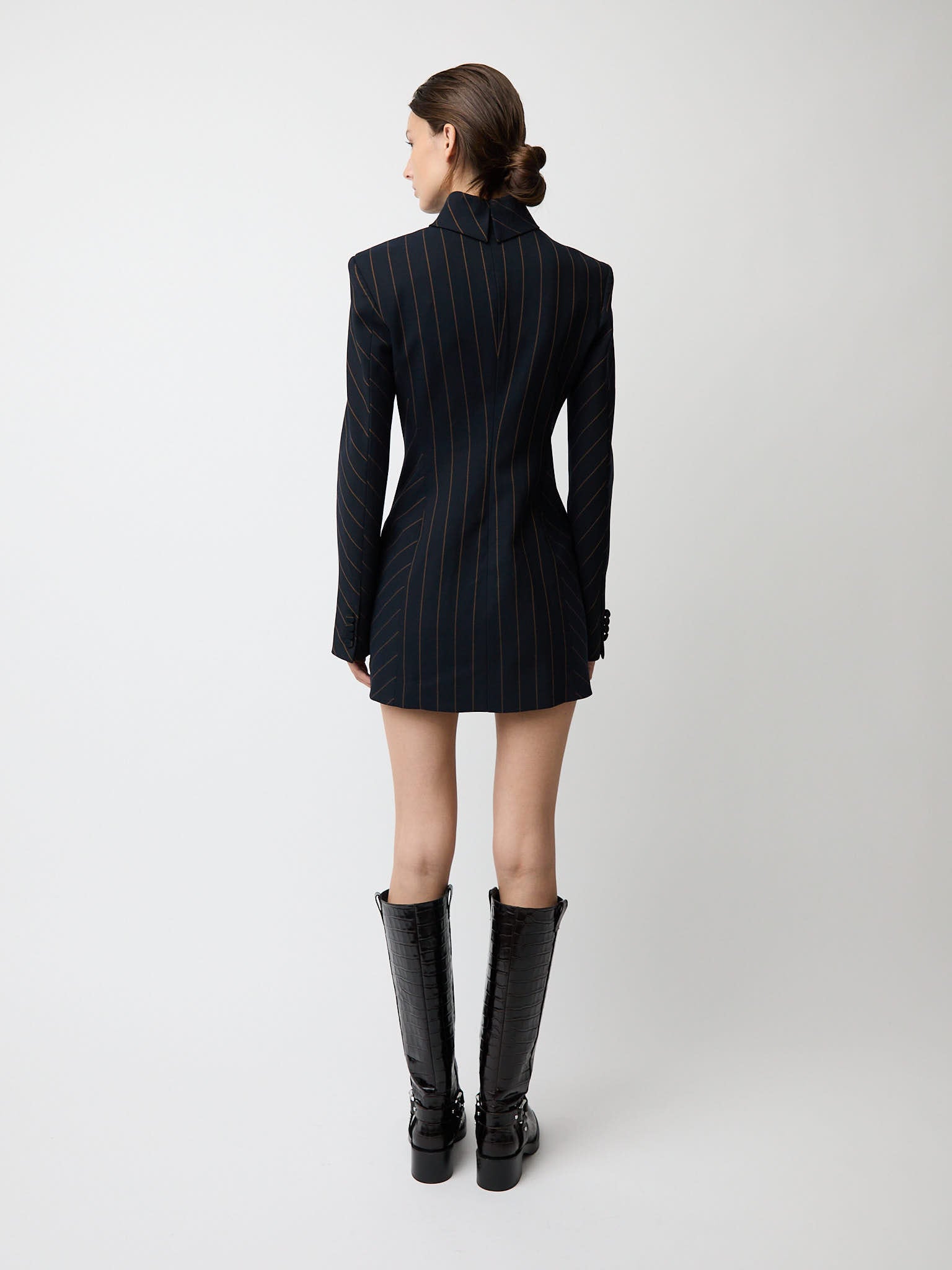 The Toni dress in pinstripe
