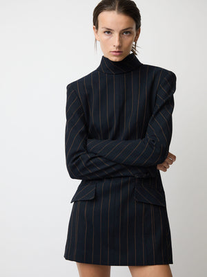 The Toni dress in pinstripe