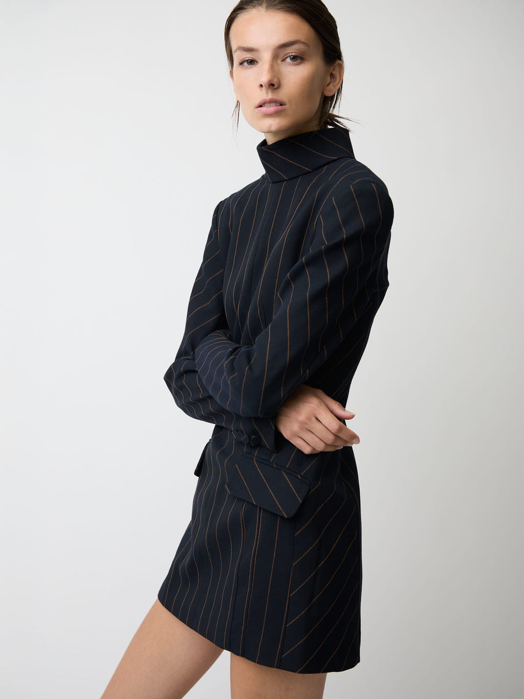The Toni dress in pinstripe