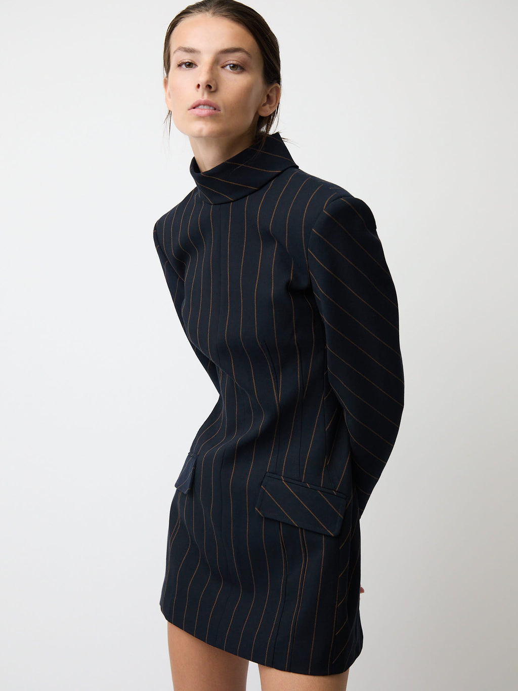 The Toni dress in pinstripe