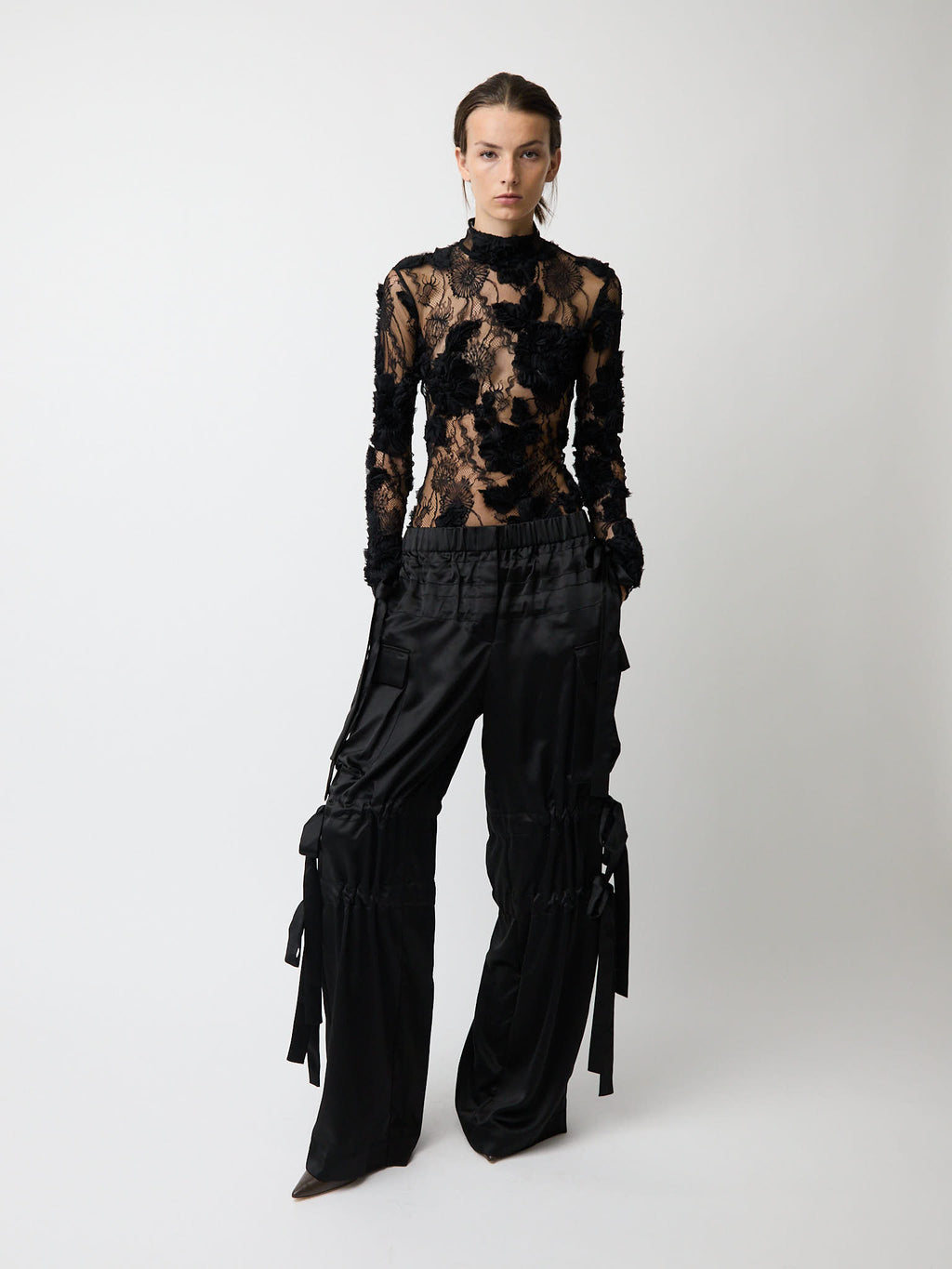 The Odin tie trousers in satin