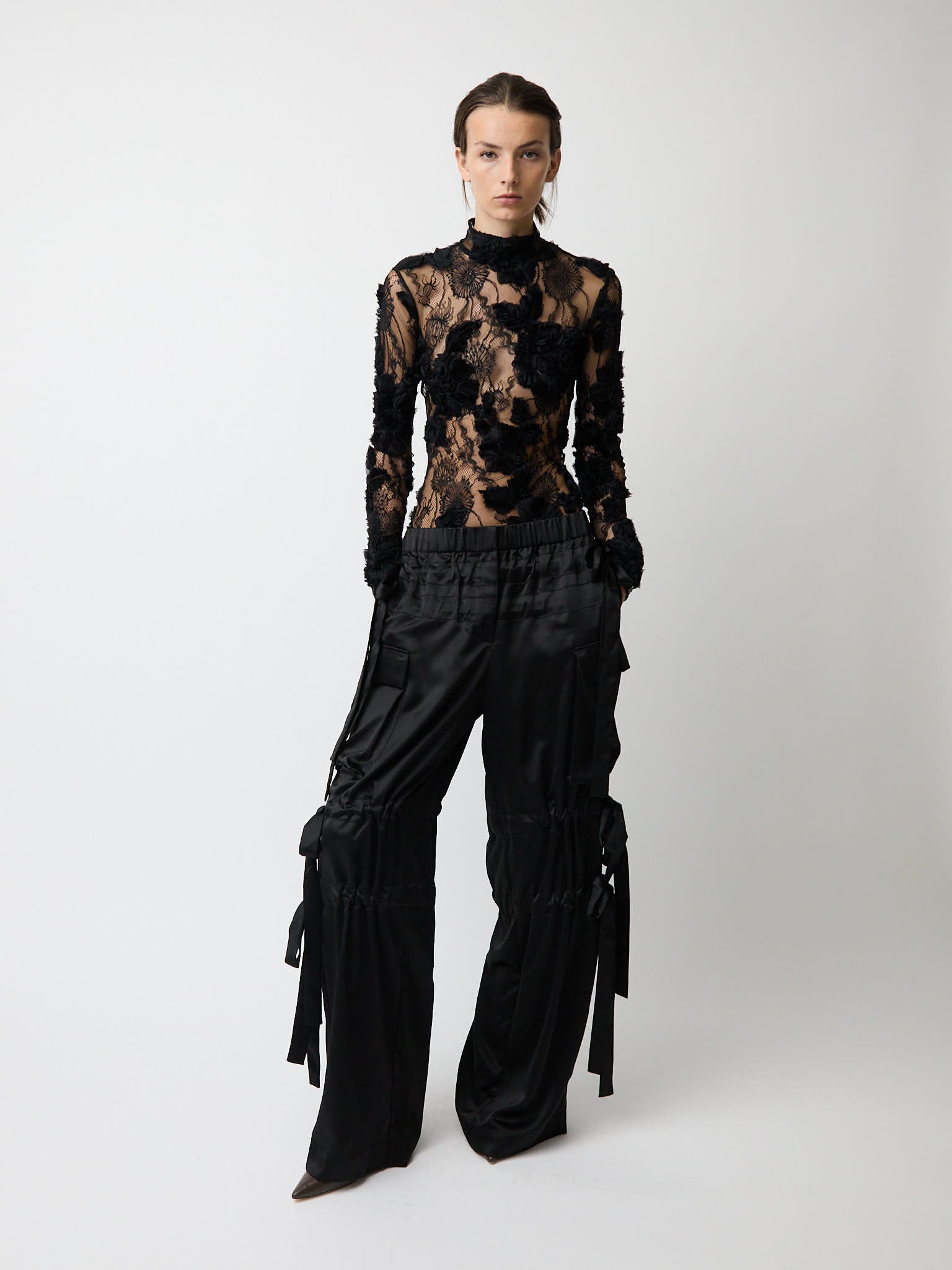 The Odin tie trousers in satin