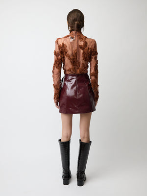 The Freja top in brown lace
