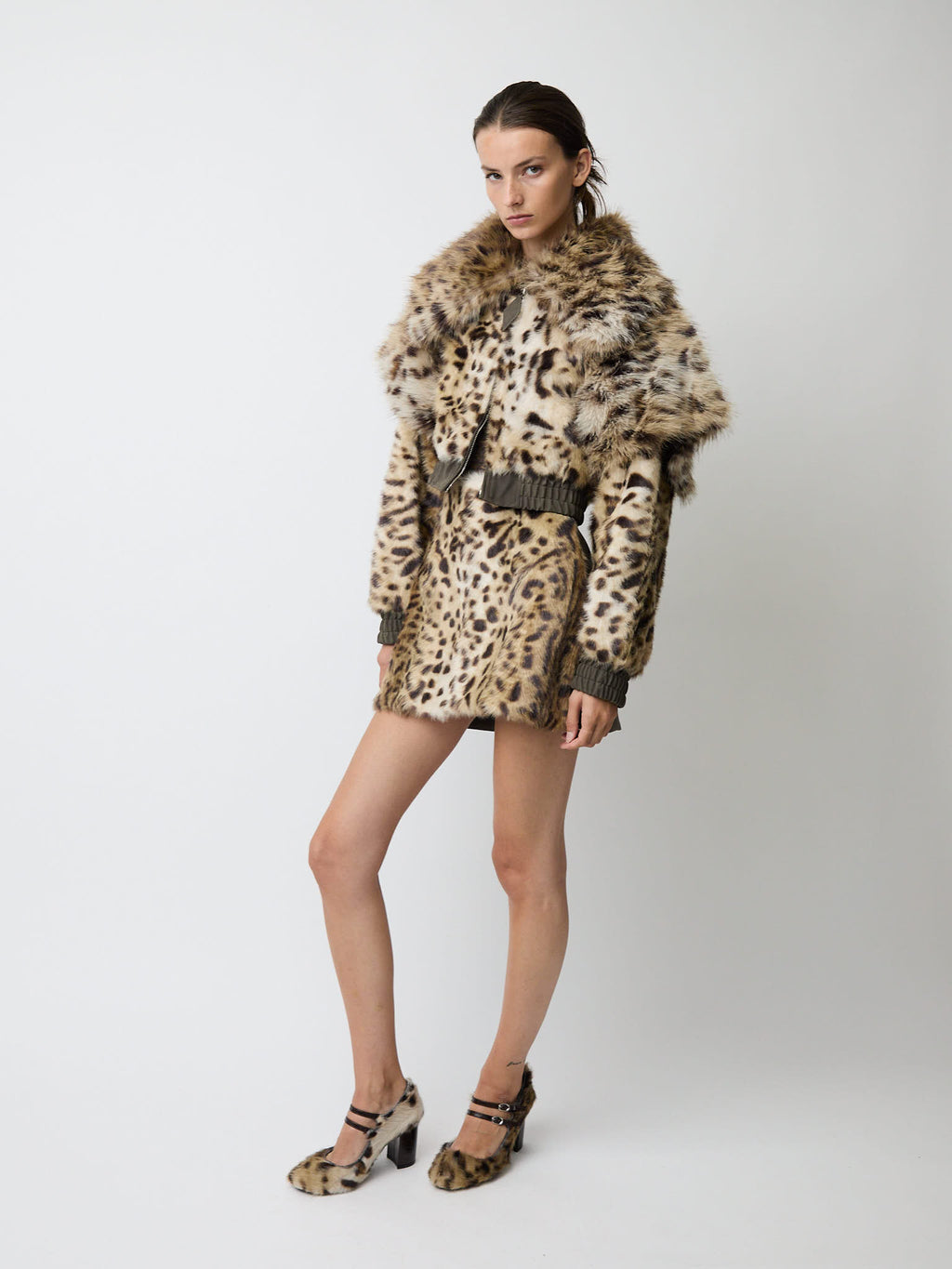 The Valde bomber in faux lynx