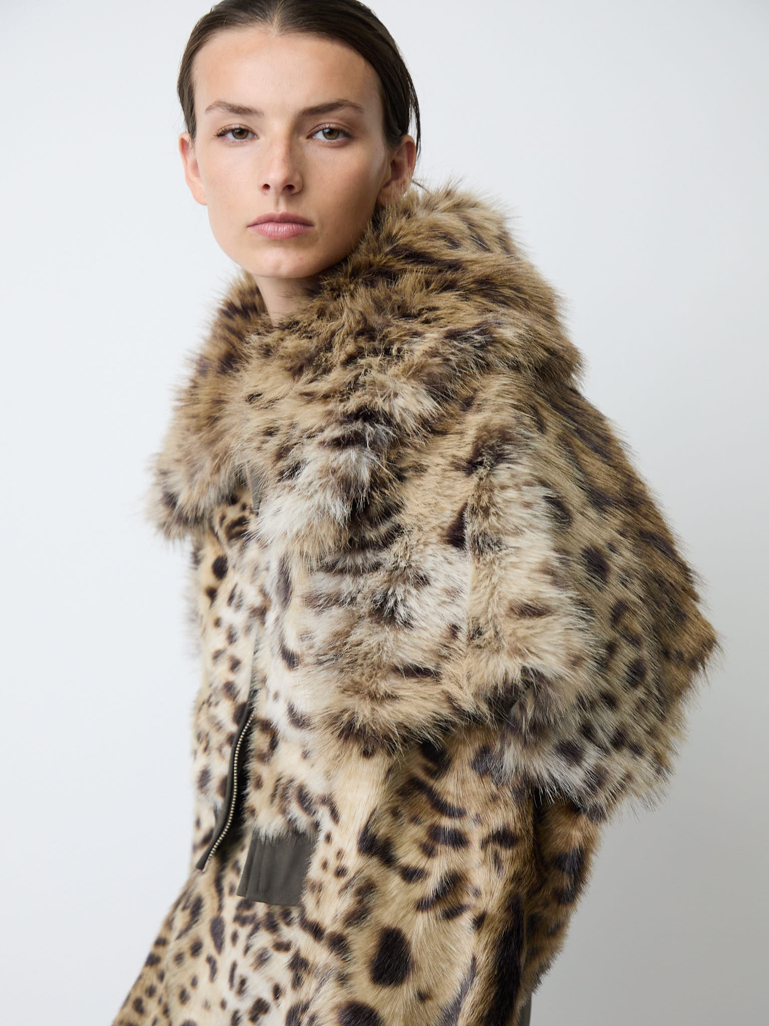 The Valde bomber in faux lynx