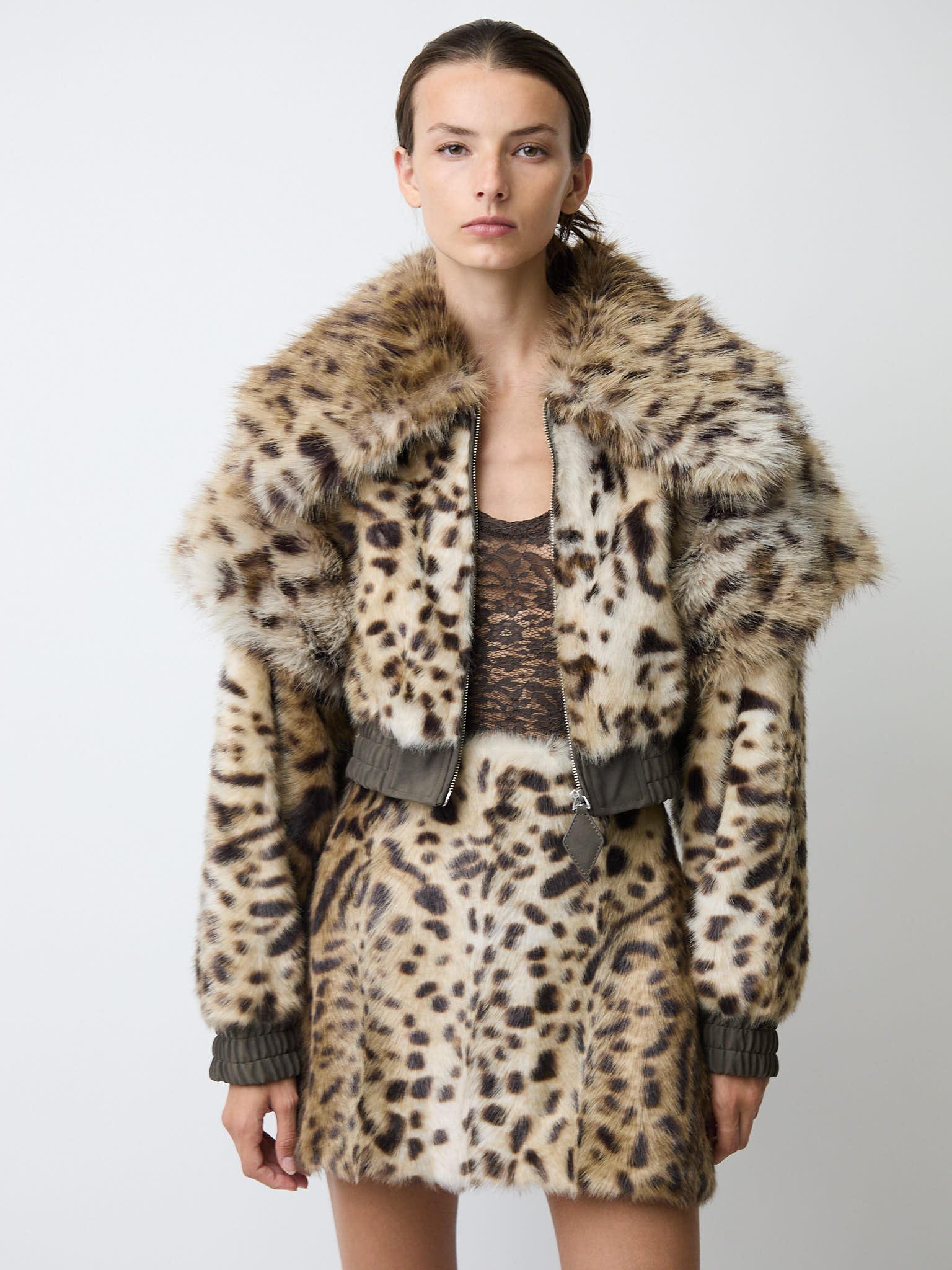 The Valde bomber in faux lynx