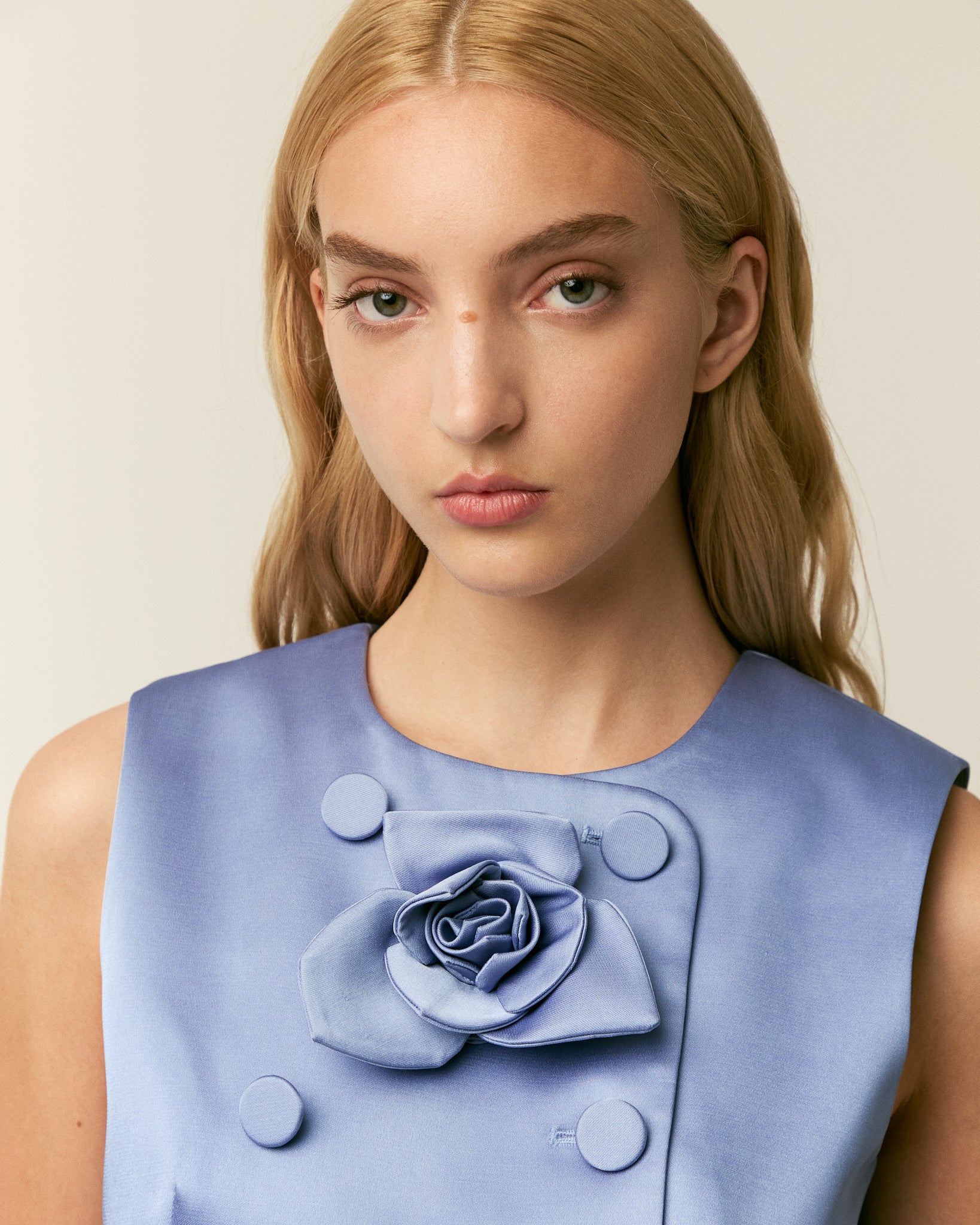 The Edie top in duchess satin