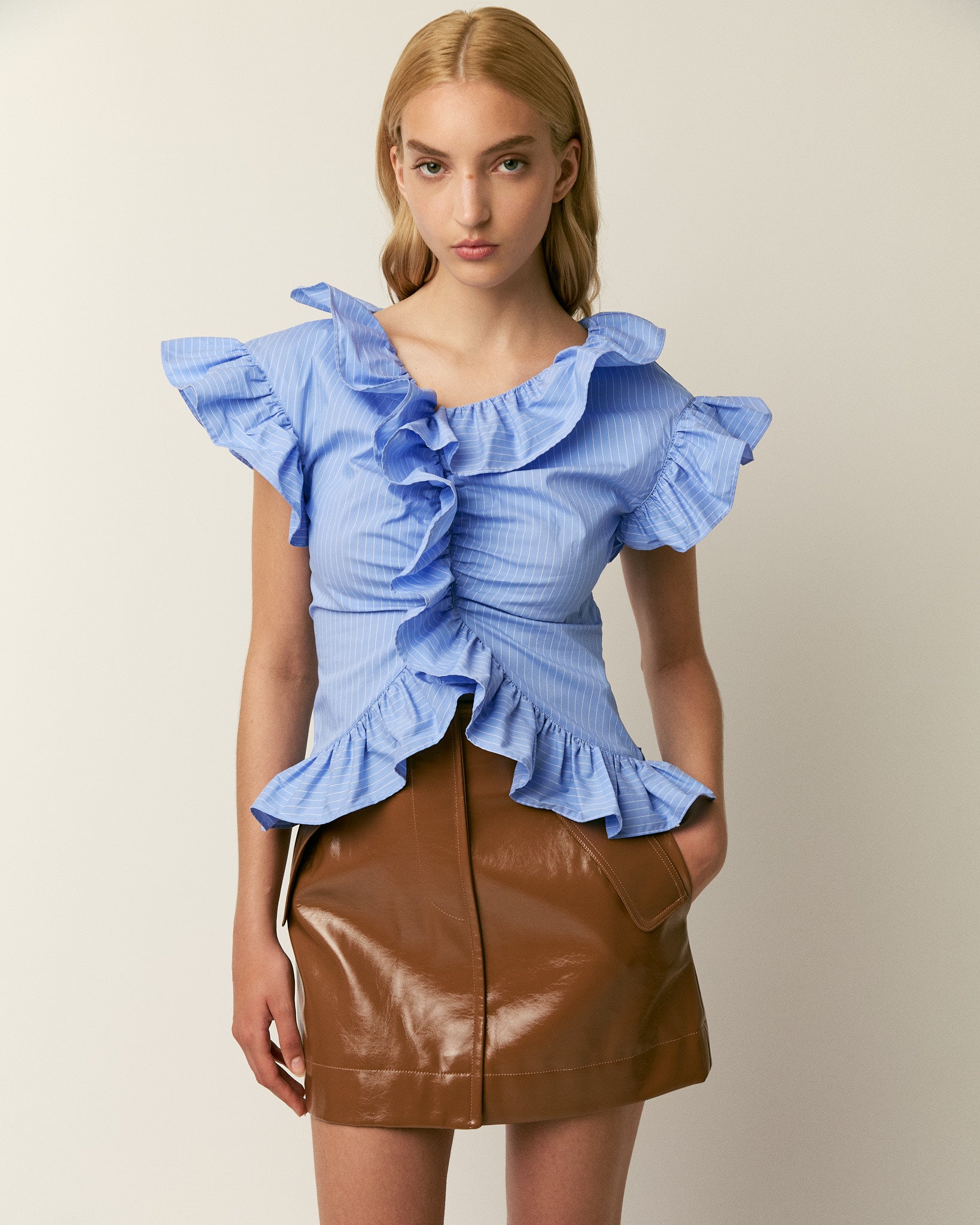 The Penelope top in cotton poplin