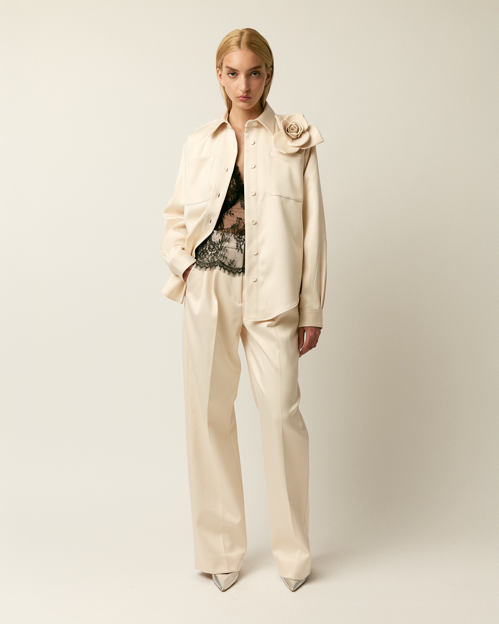 The Petronella pants in duchess satin