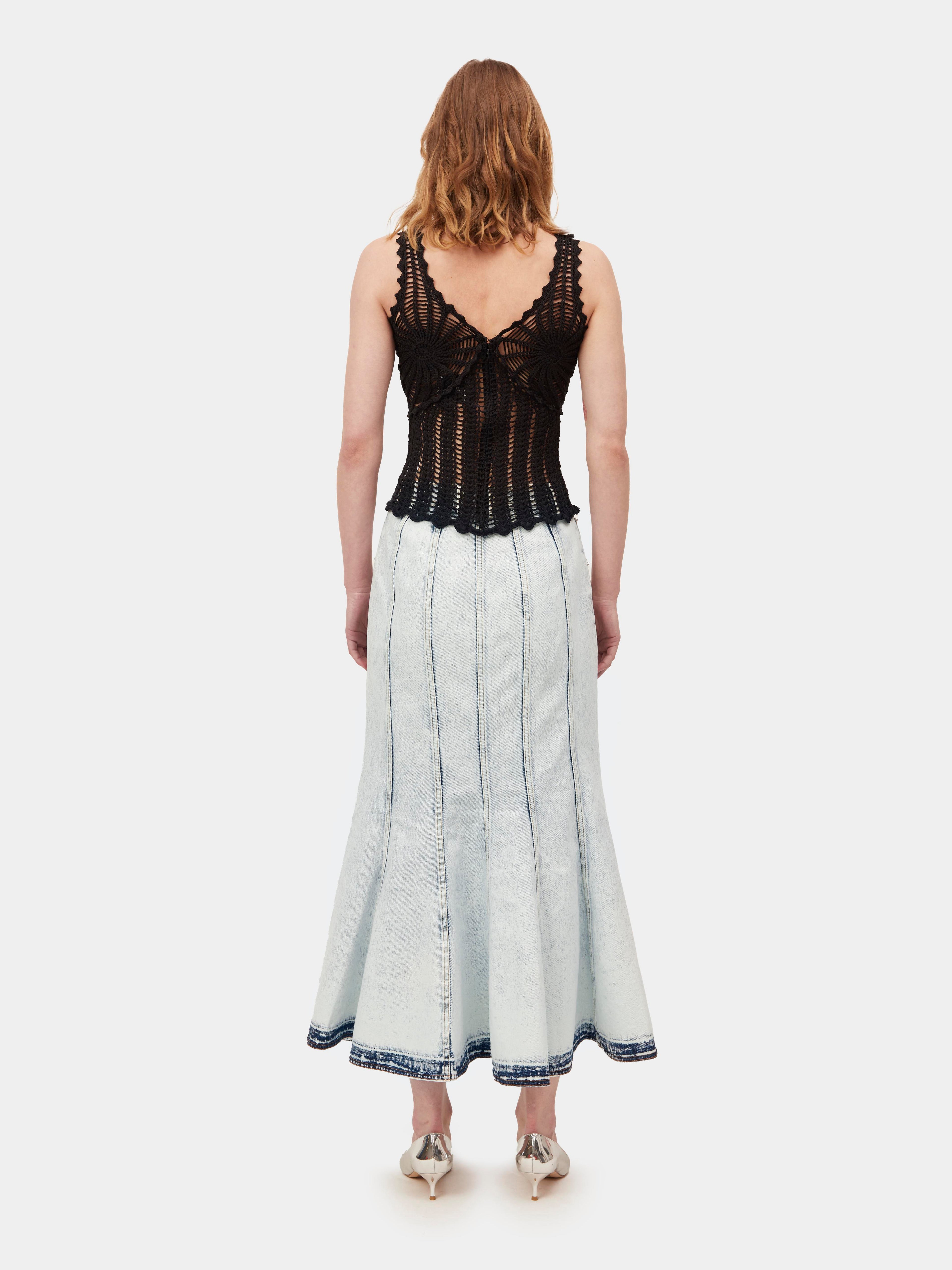 The Gwen crochet tank in black - final sale