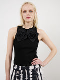 The Camille flower tank in black