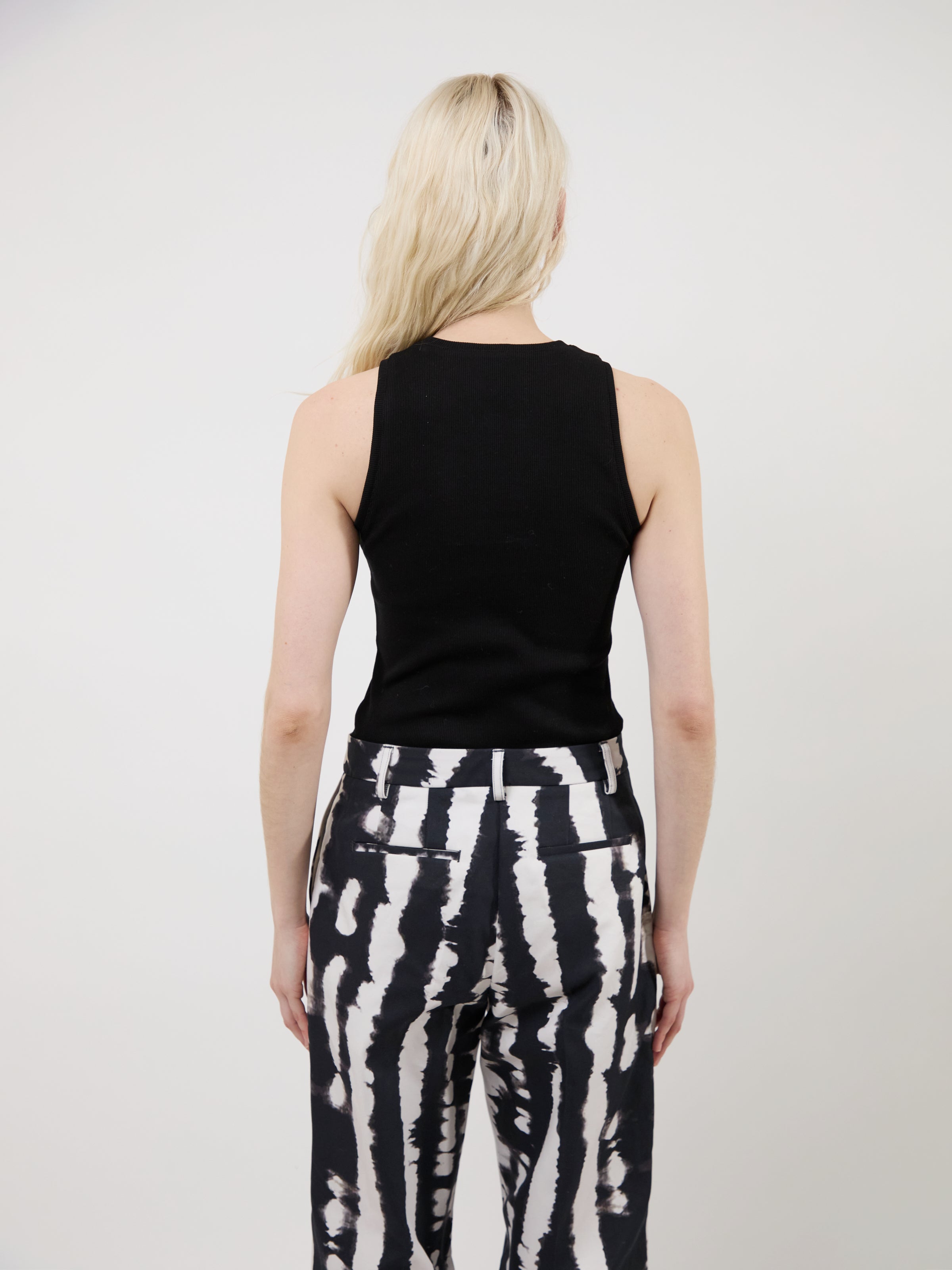 The Camille flower tank in black