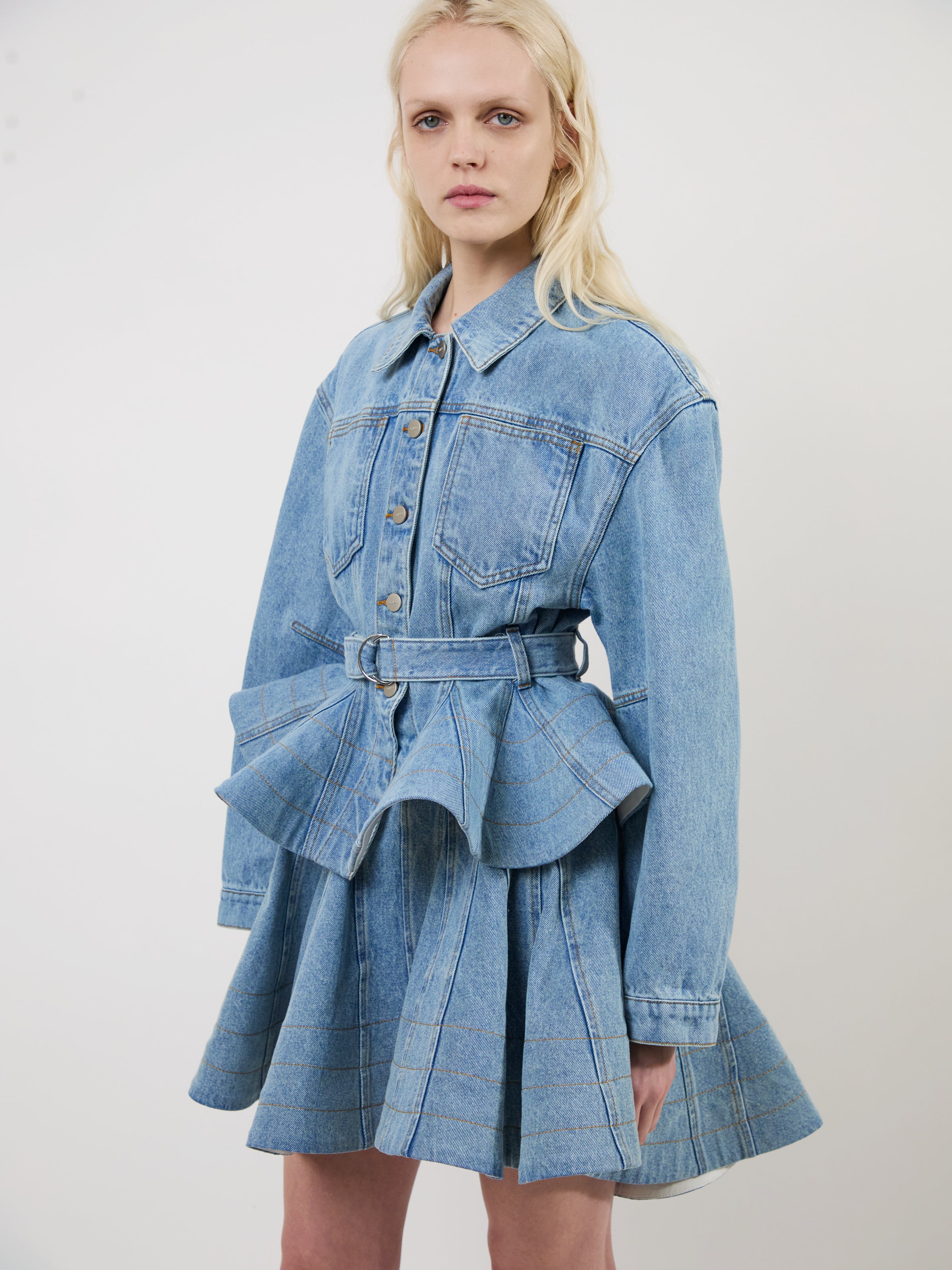 aknvas denim dress The Kalle skirt in deep blue 6 Deep blue enzyme The Eryn dress in denim