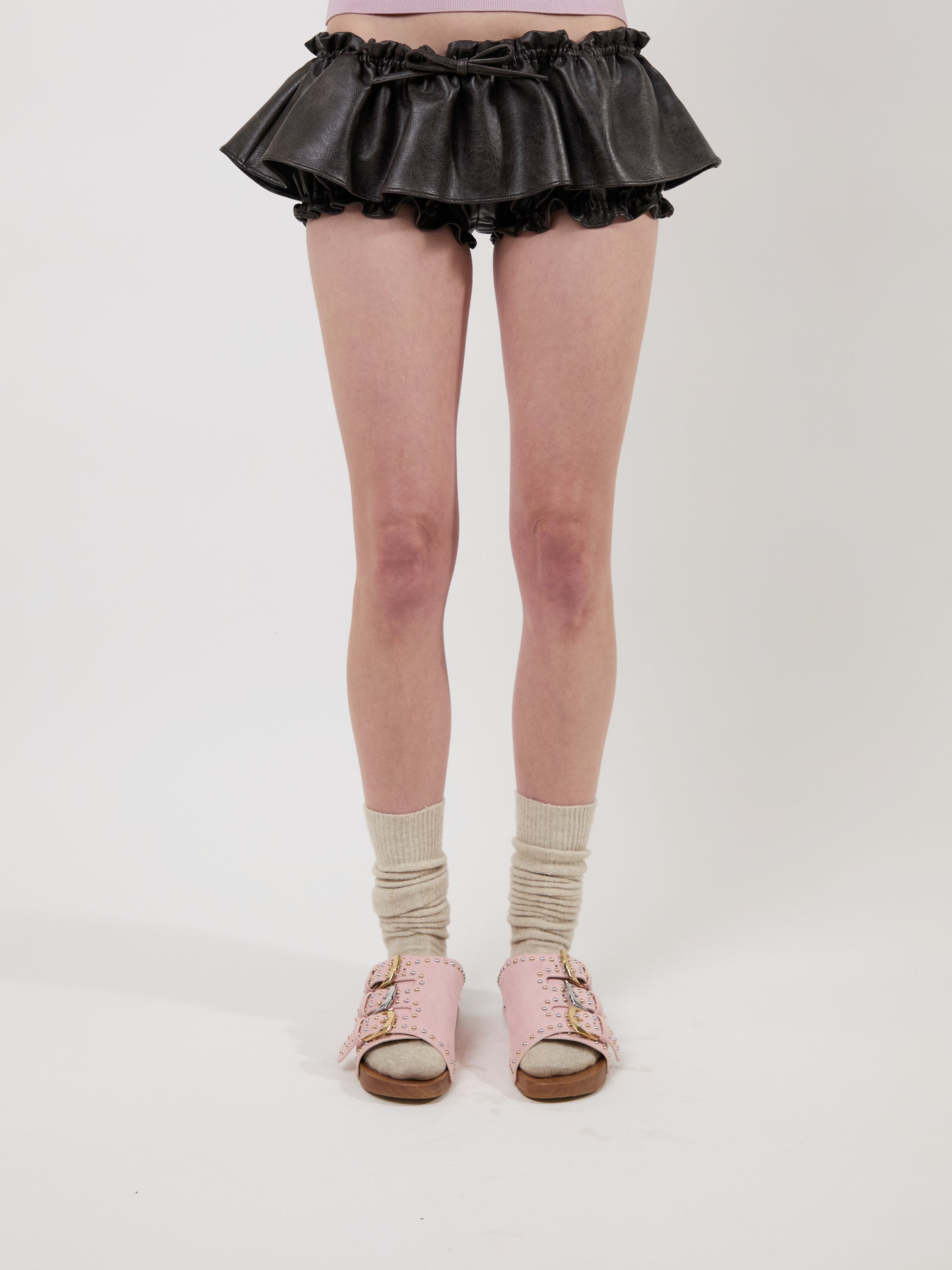 The Aja bloomer skirt in vegan leather