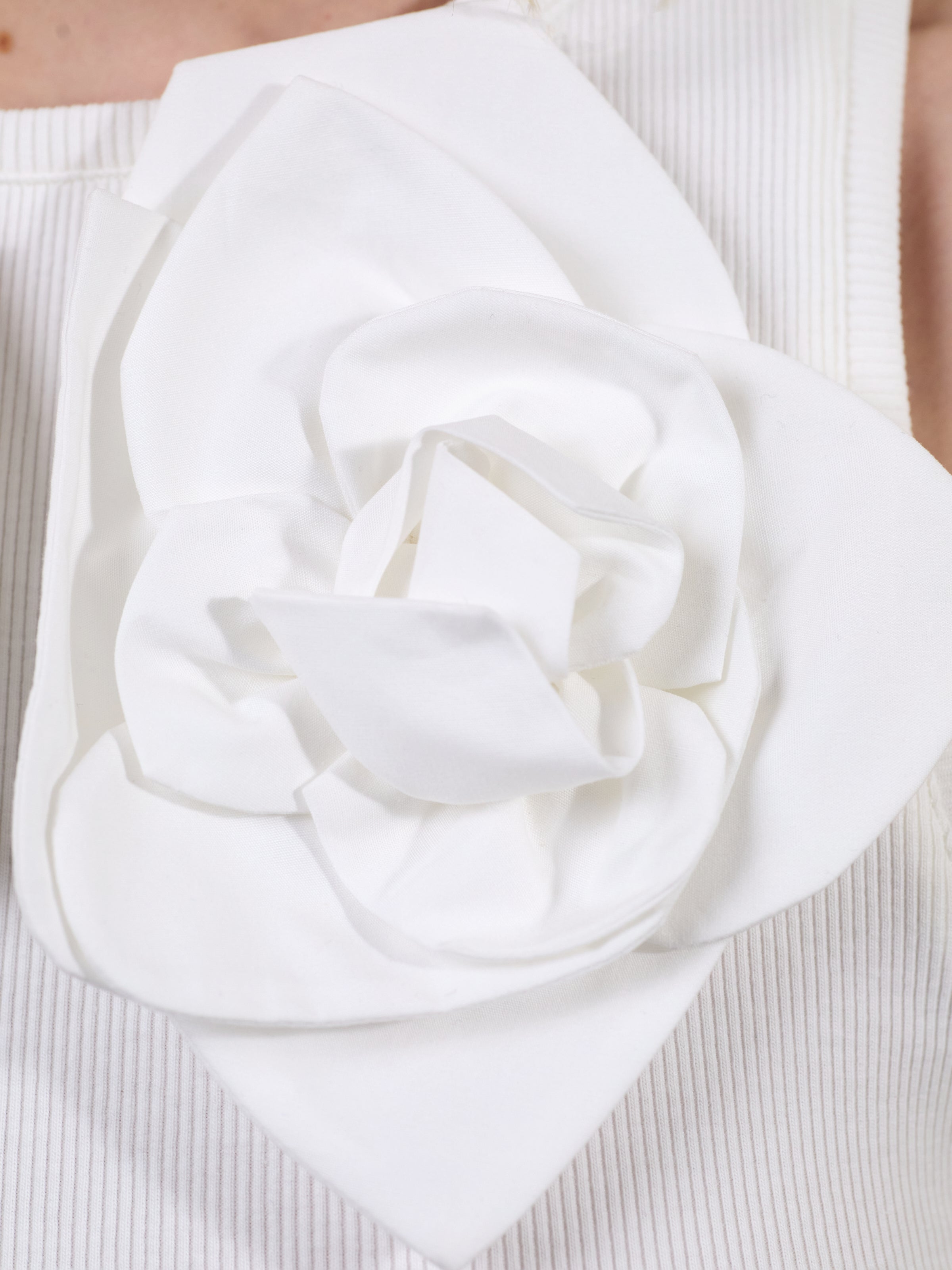 The Camille flower tank in white