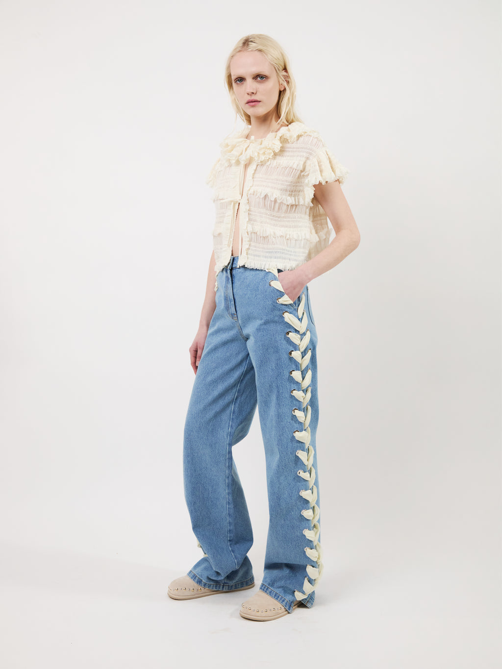 The Lyd laced trousers in denim