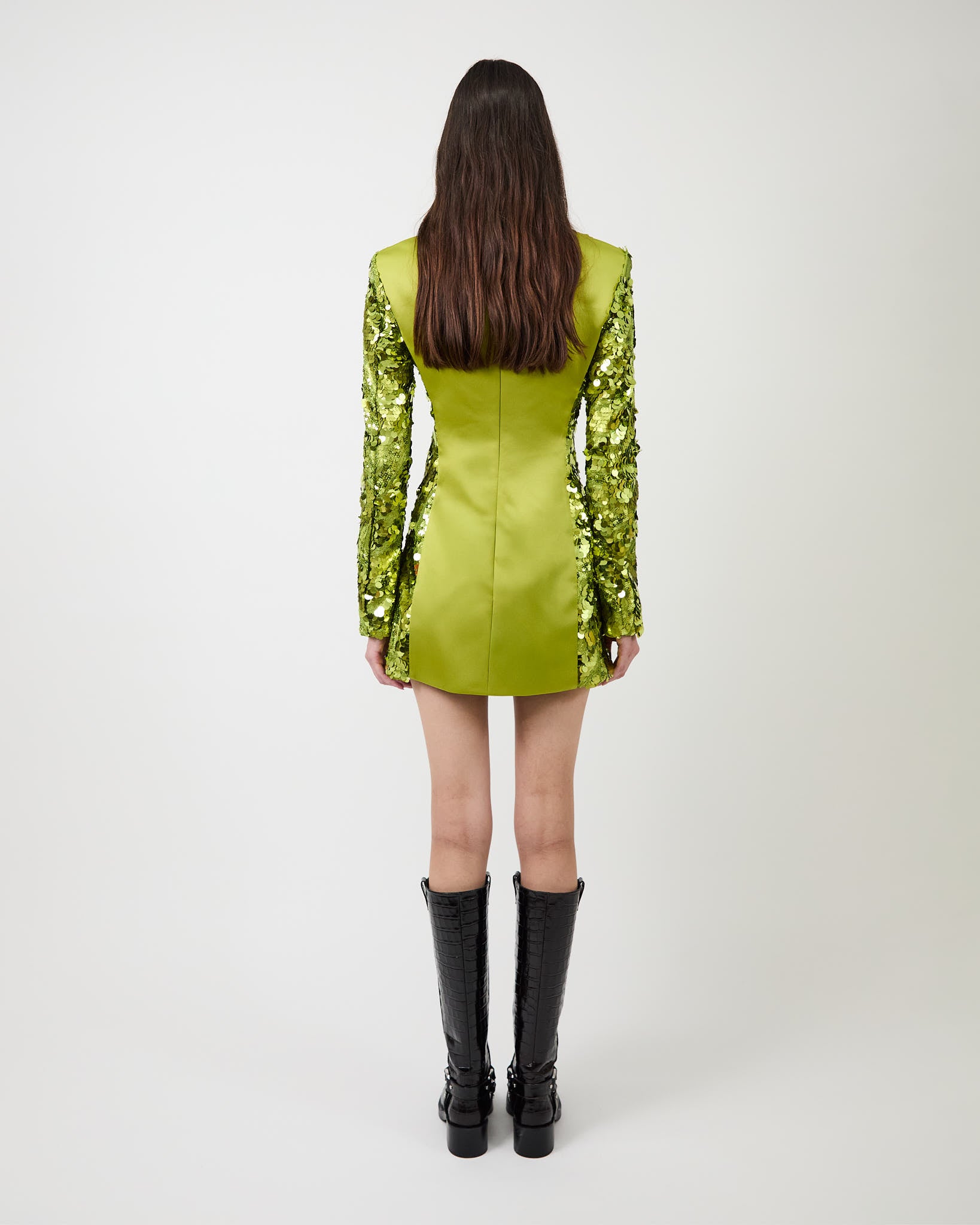 aknvas green dress The Mika halter top in guipure lace S