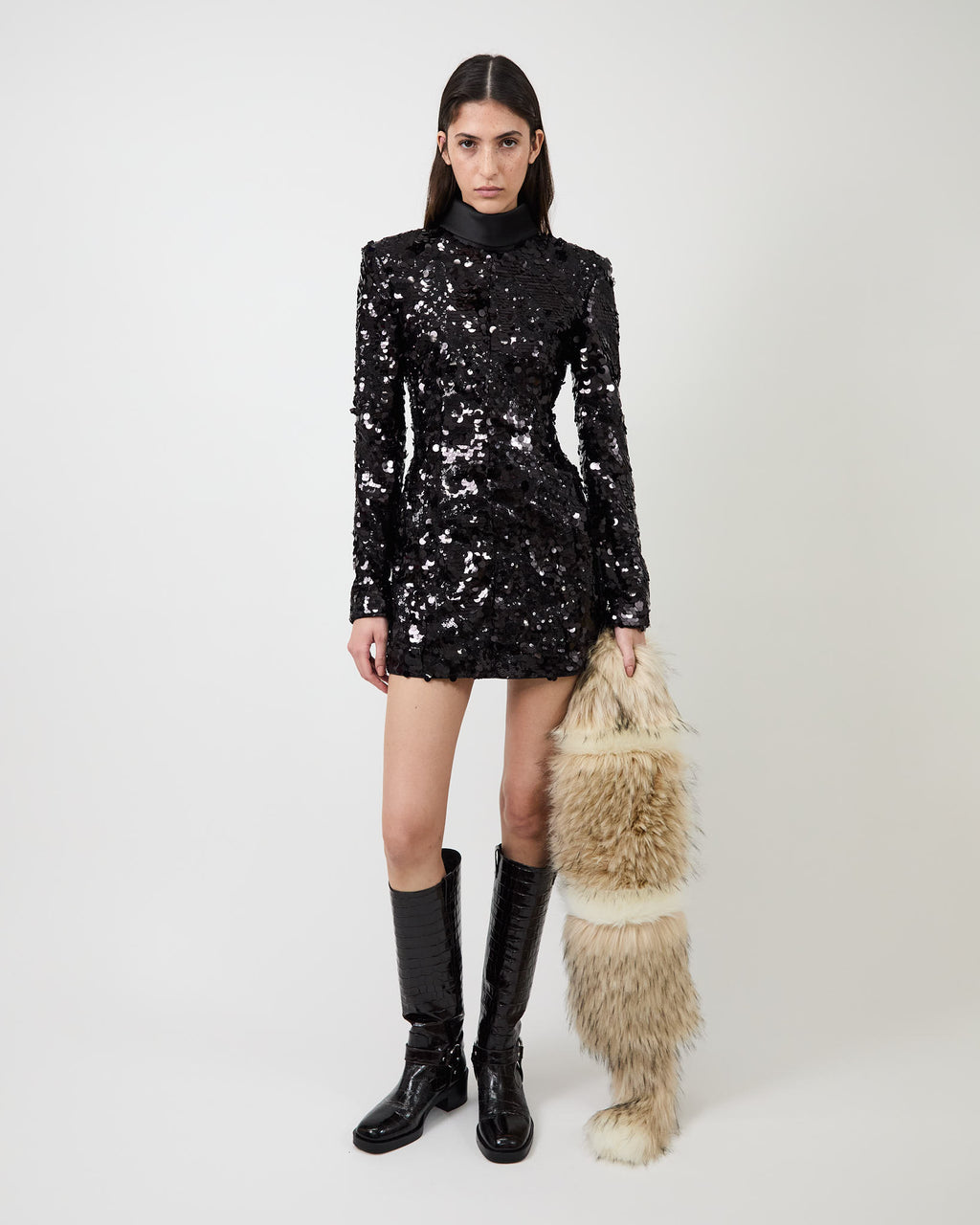 The Toni sequin dress in black
