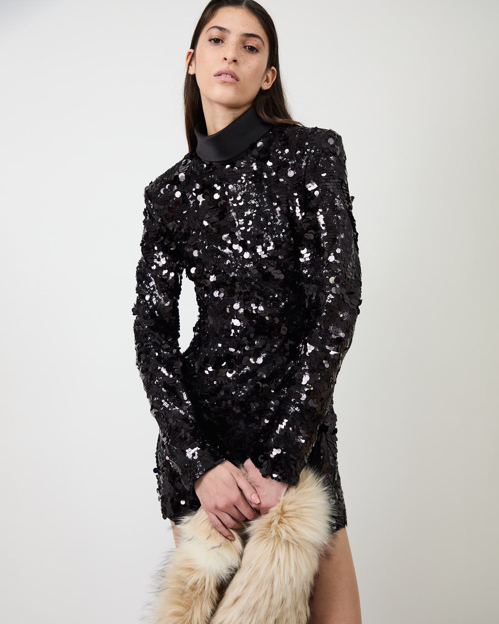 The Toni sequin dress in black