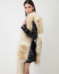 The cream faux fur boa