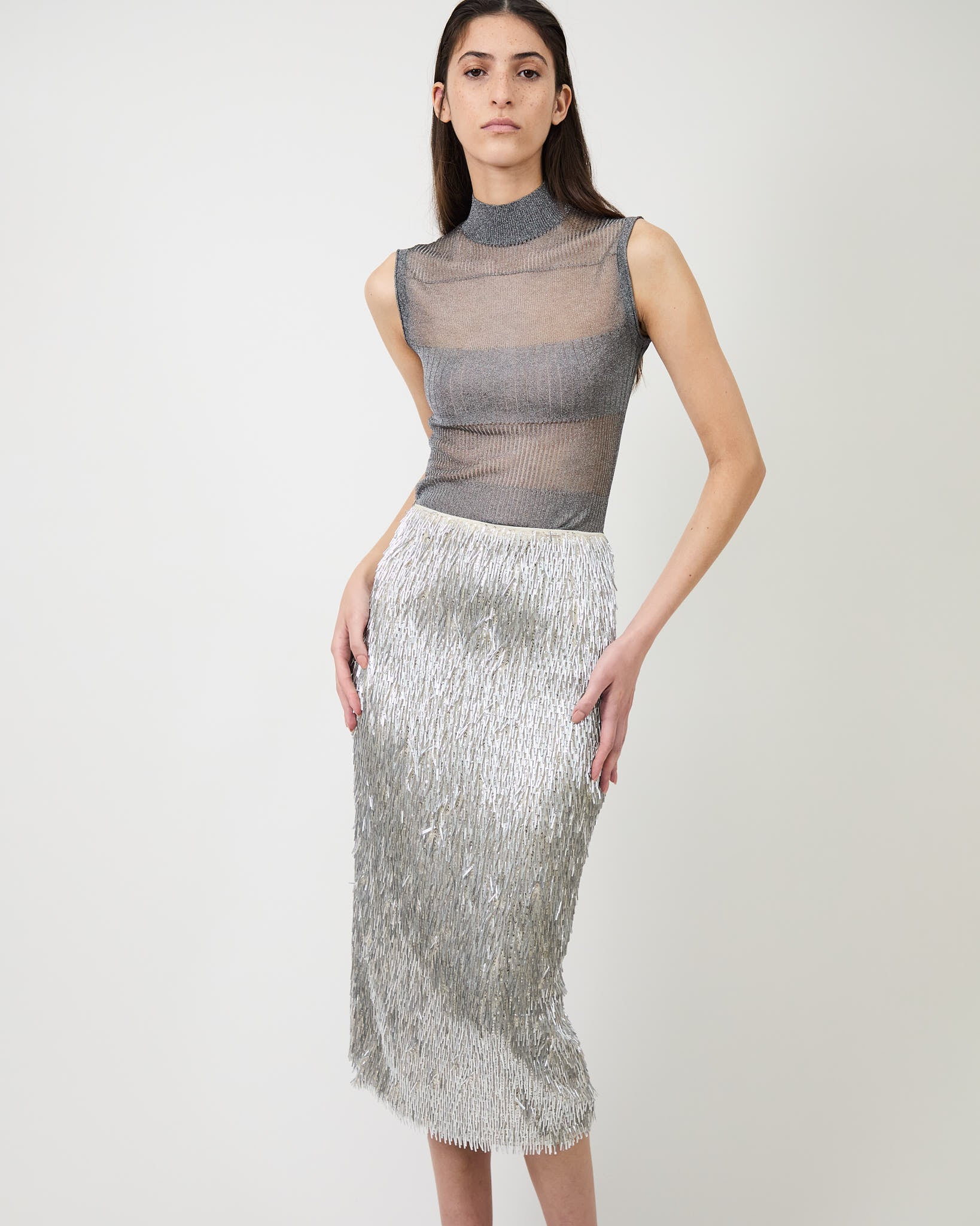 The Leonora top in ultra fine pointelle knit