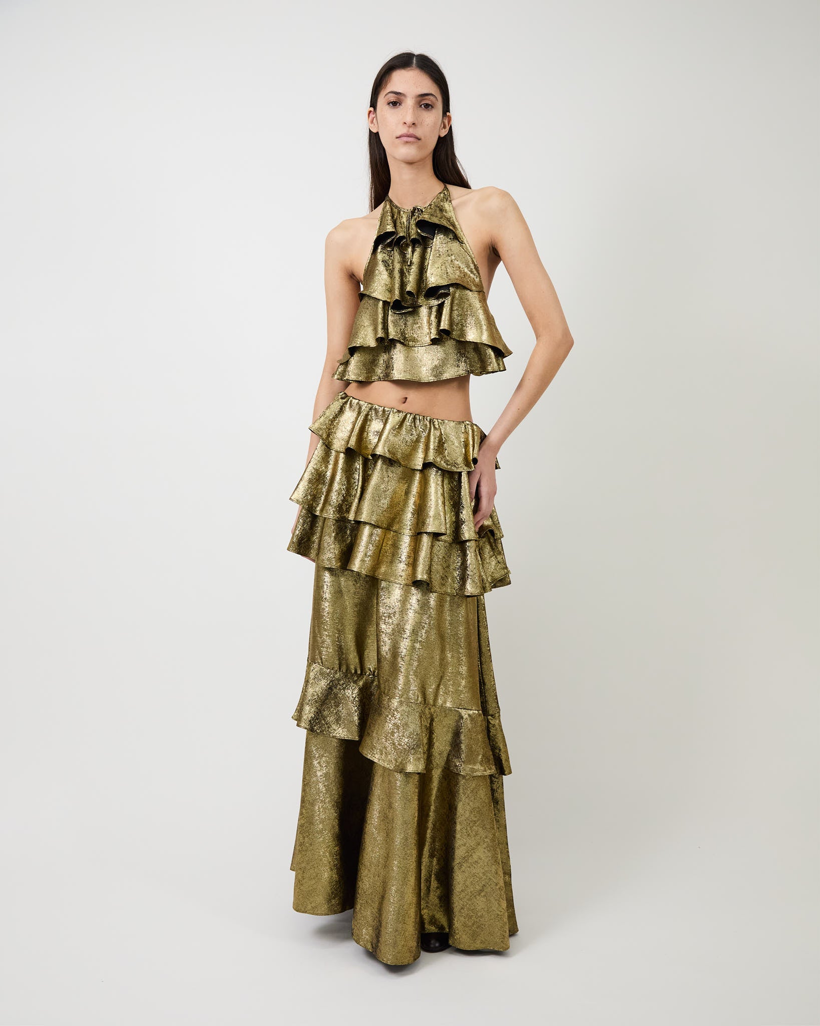 The Vilhelmine skirt in tiered gold