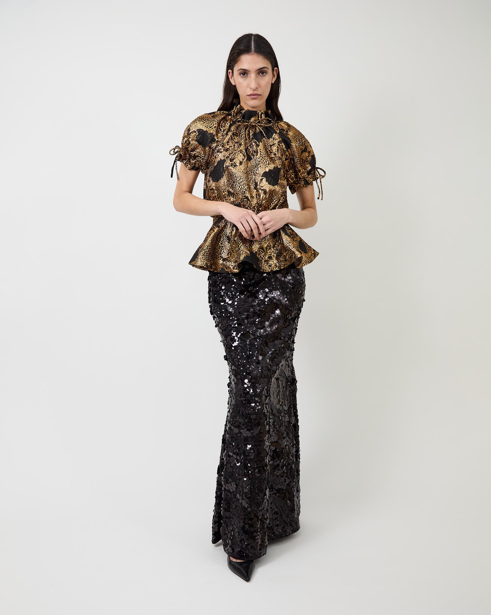 The Rosalina blouse in metallic gold