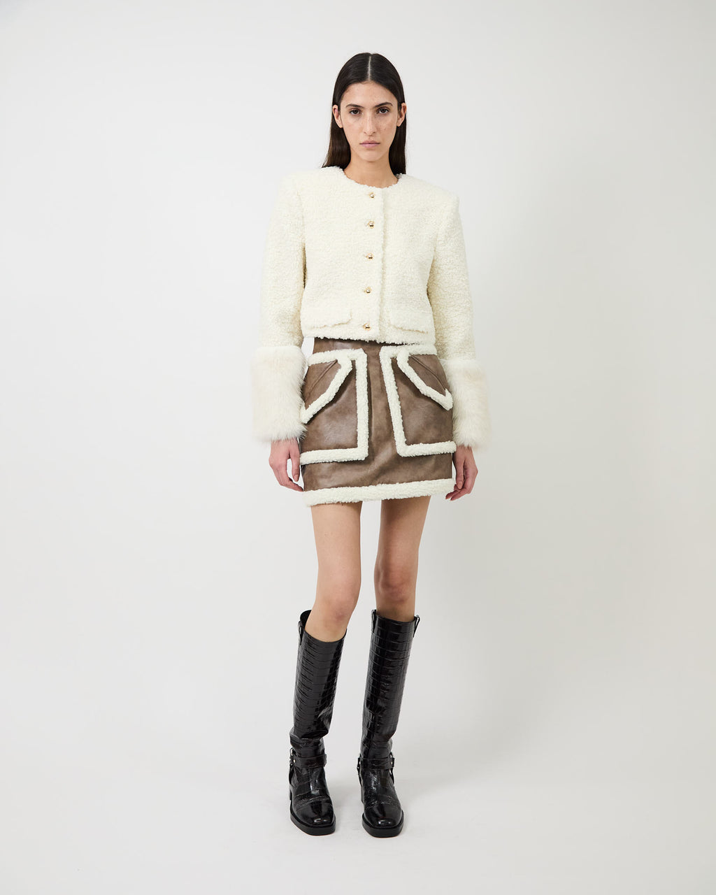 The Cherry skirt in faux shearling