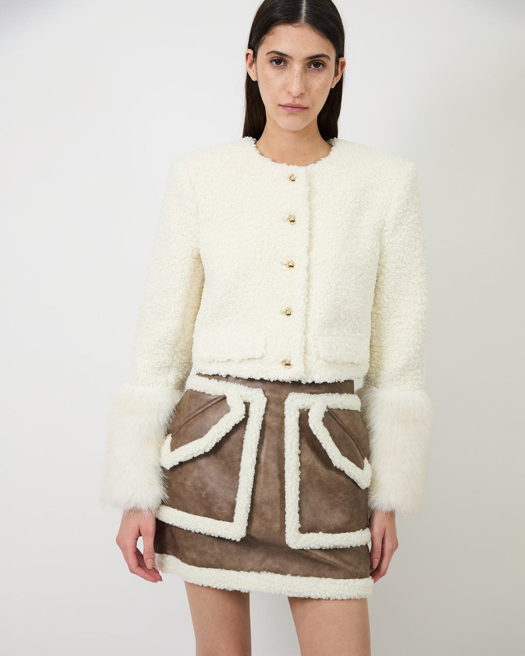 The Cherry skirt in faux shearling