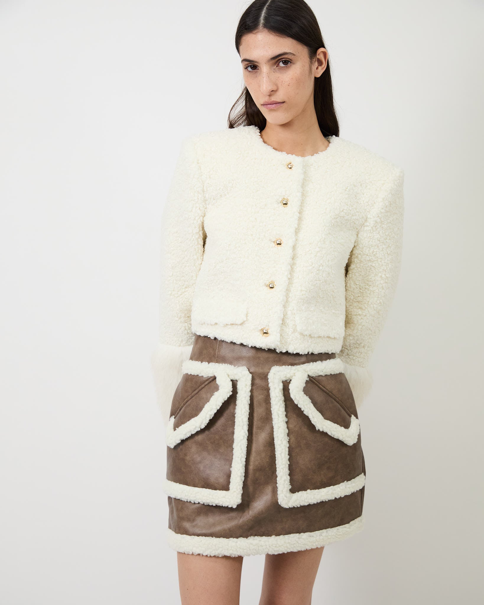 The Cherry skirt in faux shearling