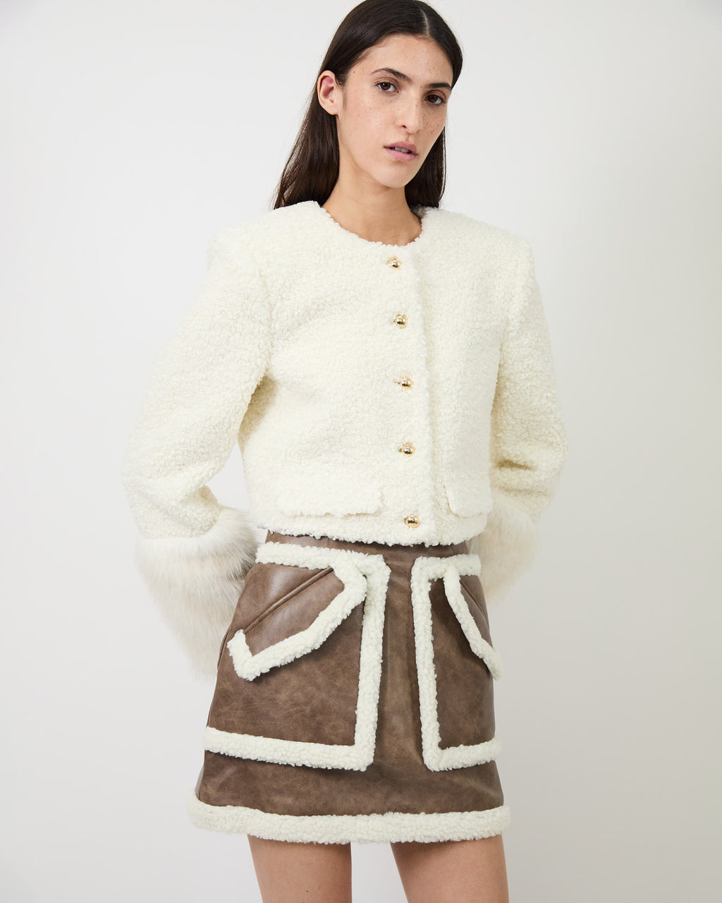 The Cherry skirt in faux shearling