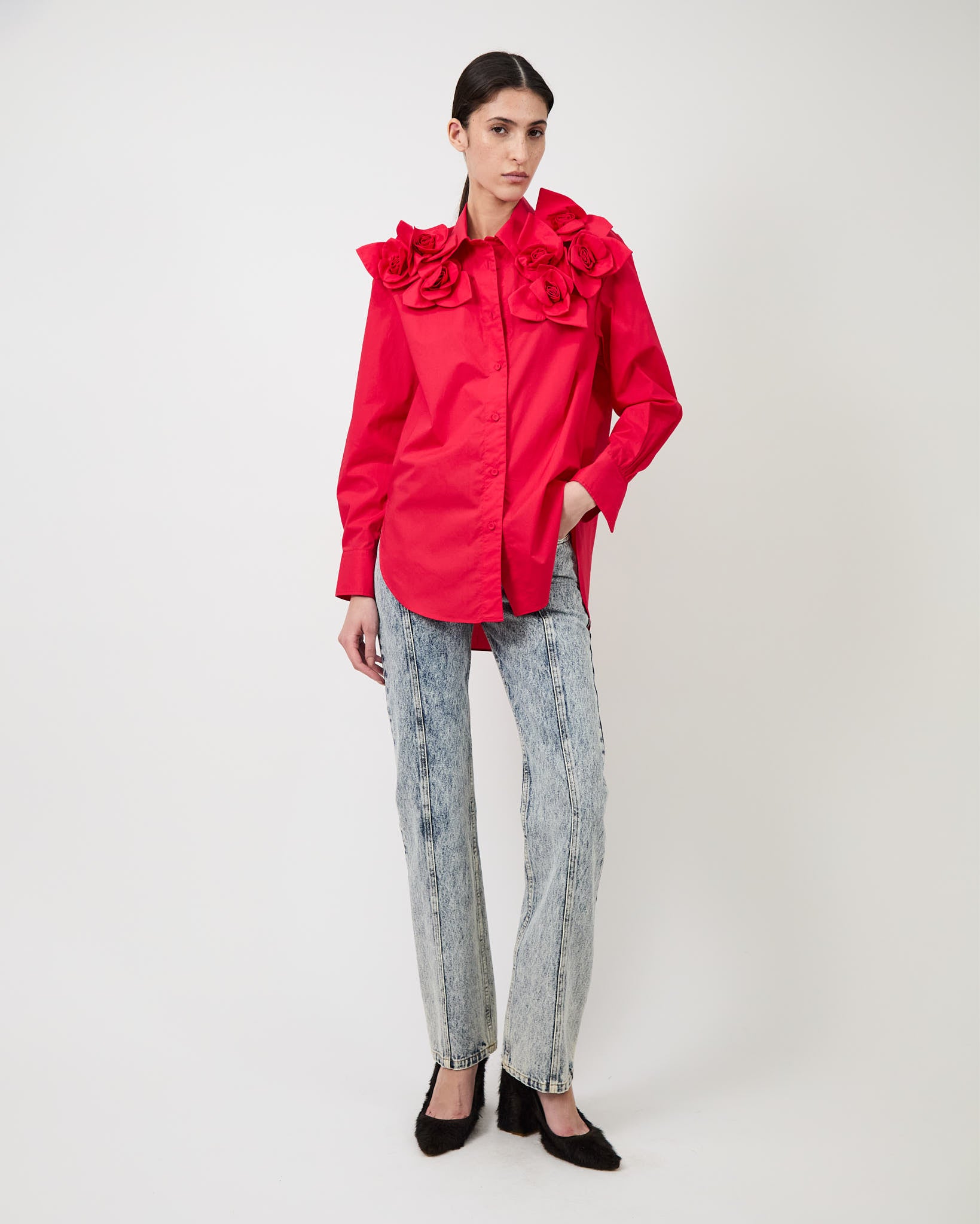 The Flor shirt in red