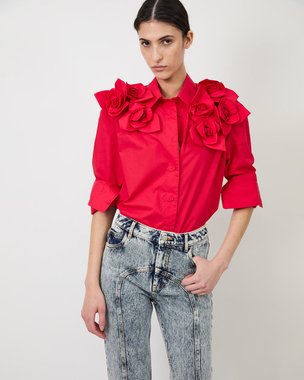 The Flor shirt in red