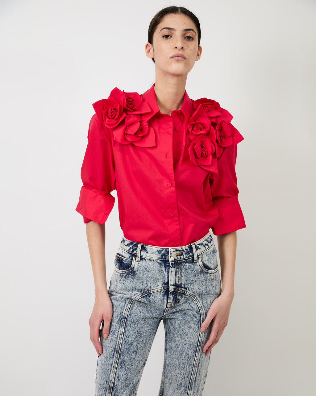 The Flor shirt in red