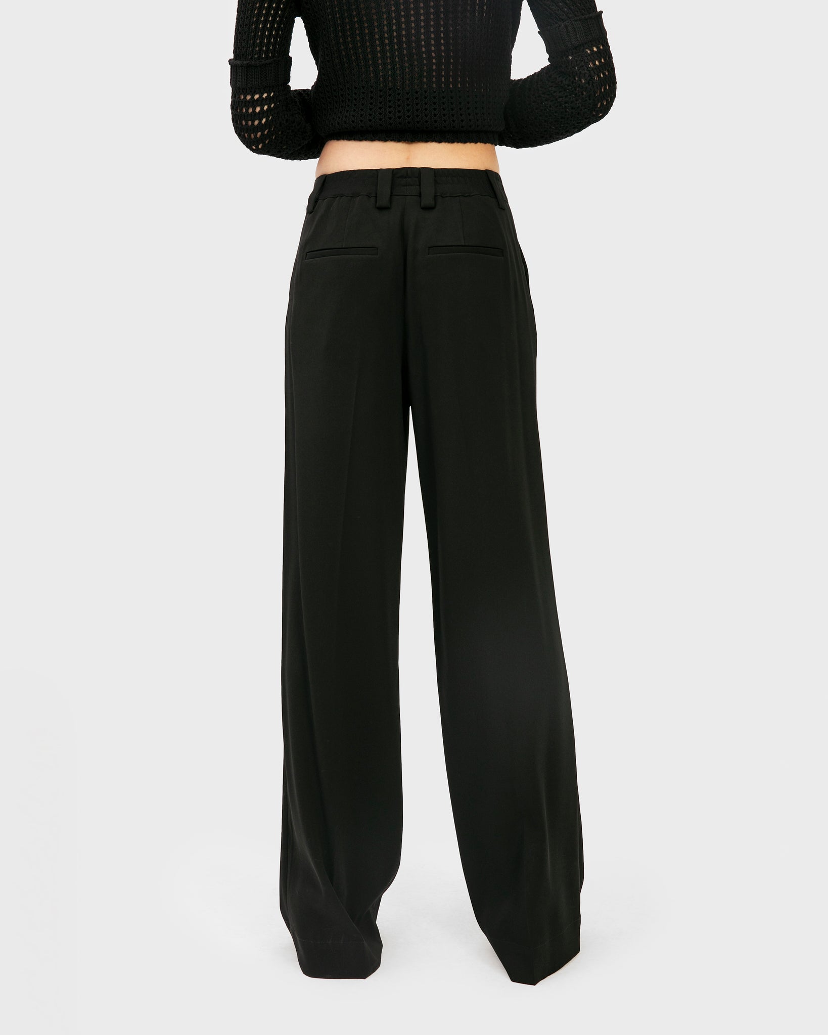 Ladies Women Office Work Trousers Half Elasticated Stretch Waist Pull Up  Pants | eBay