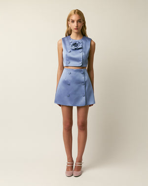 The Edie top in duchess satin