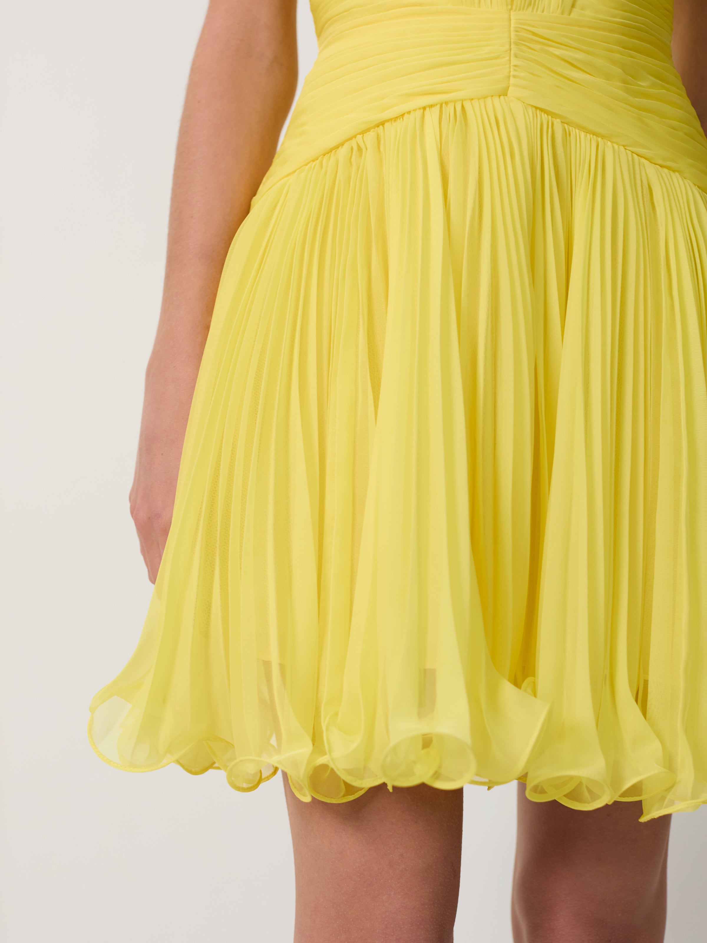 The Canary micropleated cocktail dress