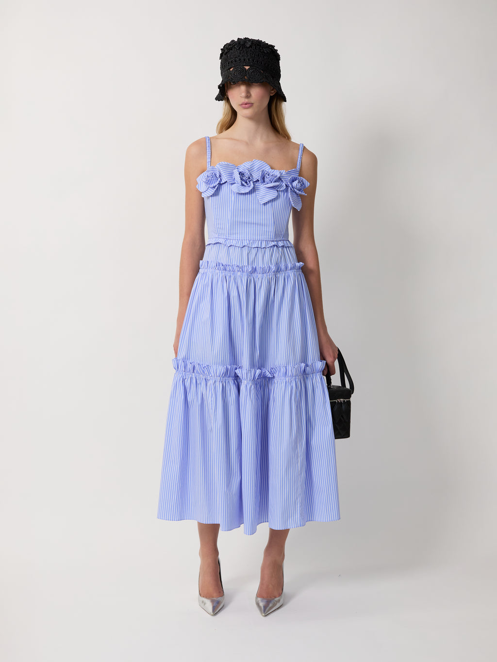 The Rach dress in poplin stripe