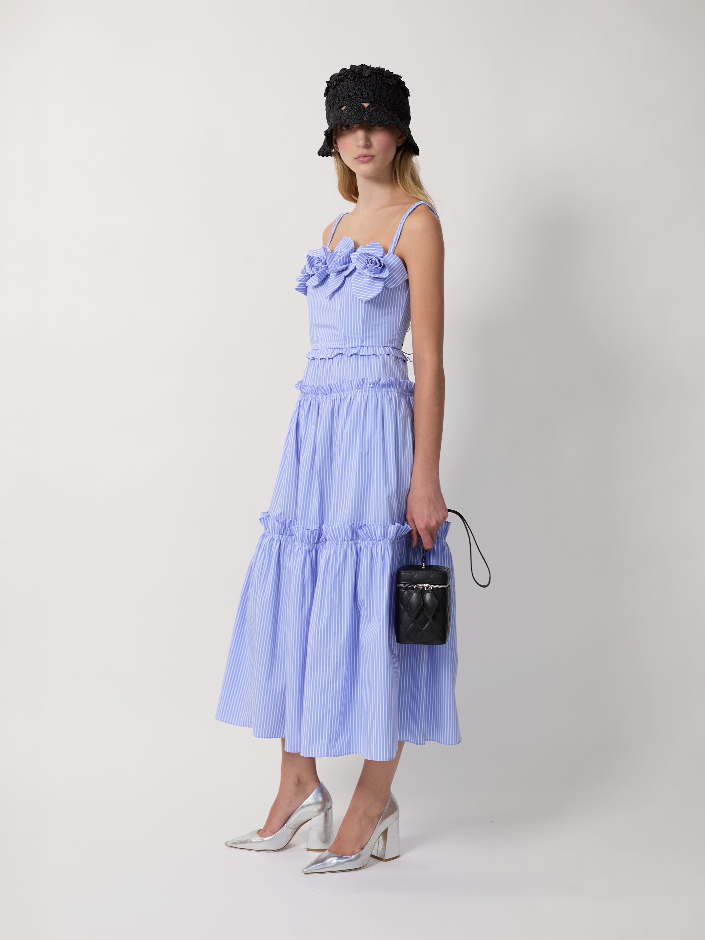 The Rach dress in poplin stripe