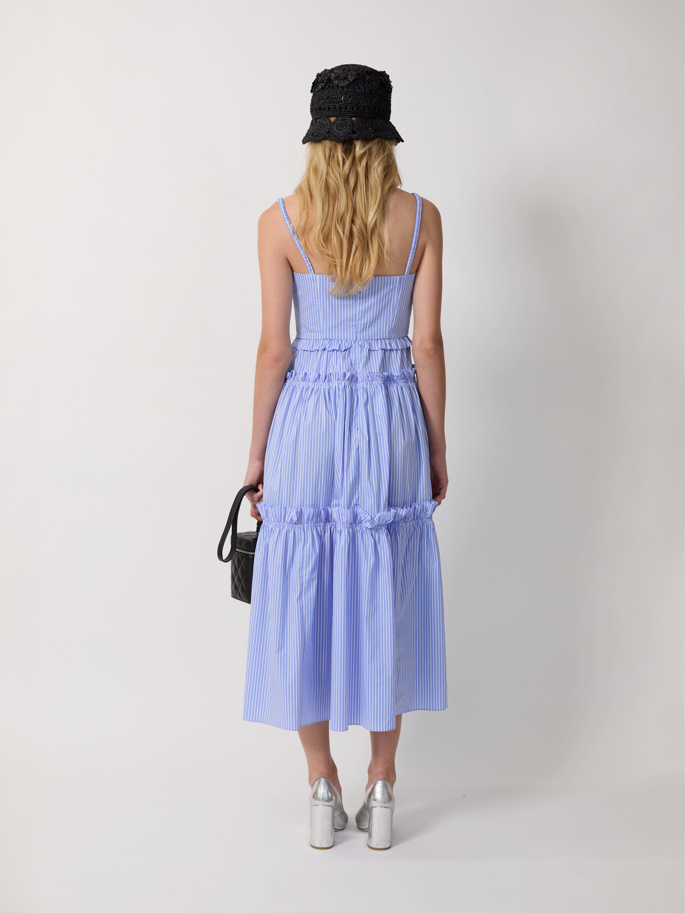 The Rach dress in poplin stripe