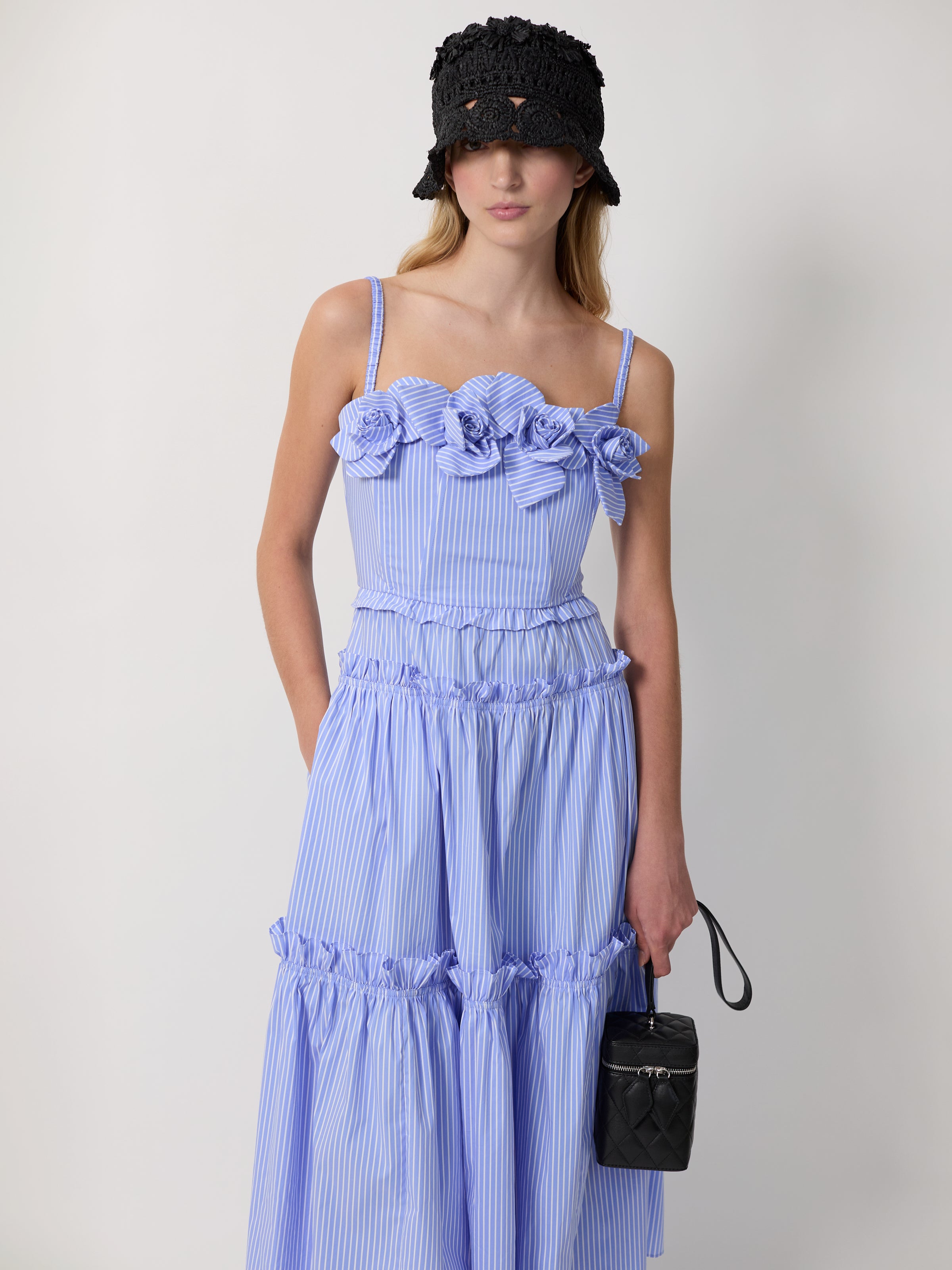 The Rach dress in poplin stripe