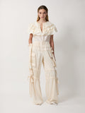 The Linda cape top in cream taffeta