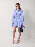 The Deena dress in sky blue stripe